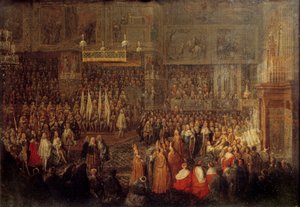 Krönung von Ludwig XV. (1710-1774) in der Kathedrale von Reims am 25.10.1722