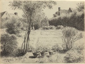 Sonniger Garten von Jean Baptiste Millet