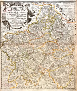 Karte der Champagne (Frankreich) von Jean Baptiste Nolin