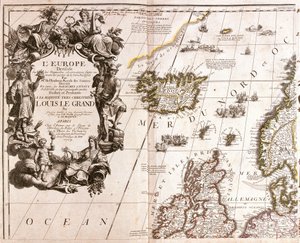 Karte von Island und den nördlichen britischen Inseln in der Nordsee