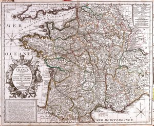 Karte des Königreichs Frankreich von Jean Baptiste Nolin