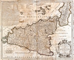 Karte des Königreichs Sizilien (Italien)