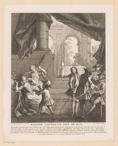 Ragotin bekommt einen Schlag auf die Finger von einer Dame von Jean Baptiste Oudry