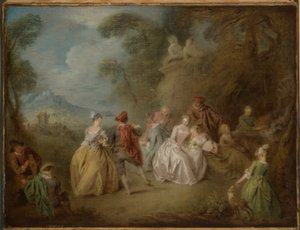 Höfische Szene in einem Park von Jean Baptiste Pater