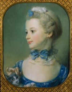 Das kleine Mädchen mit der Katze (Porträt von Mlle Huquier)