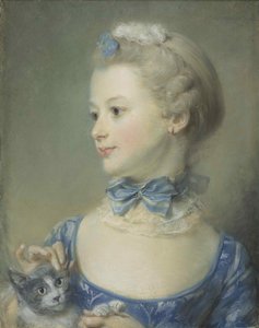 Das kleine Mädchen mit der Katze Marie-Anne Huquier, 1747