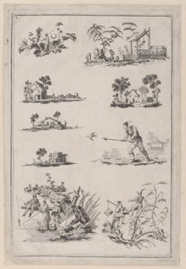 Chinoiserie-Ornamente, ca. 1760-85 von Jean Baptiste Pillement