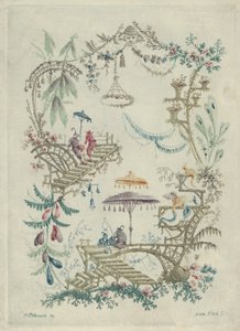 Chinoiserie aus Nouvelle Suite de Cahiers Arabesques Chinois, 1790-99 von Jean Baptiste Pillement