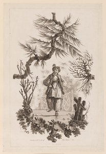 Figur unter Ast von Jean Baptiste Pillement