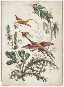 Ornament. Chinoiserie. Blumen und Vögel., 1770