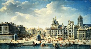 Ein Platz am Ufer der Seine in Paris von Jean Baptiste Raguenet