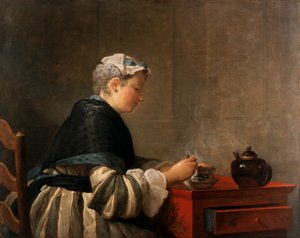 Eine Dame beim Tee, 1735