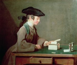 Das Kartenhaus, ca. 1736-37 von Jean Baptiste Simeon Chardin