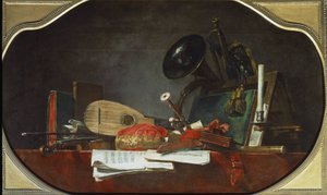 Die Attribute der Musik Stillleben von Jean Baptiste Simeon Chardin