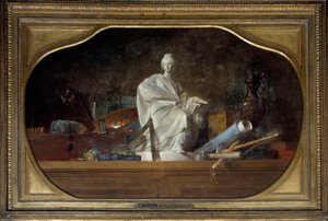 Die Attribute der Künste Allegorie der Künste mit Bildhauerwerkzeugen, Statuette