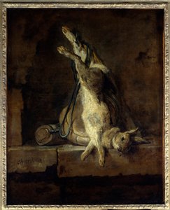 Der tote Hase und Jagdausrüstung von Jean Baptiste Simeon Chardin