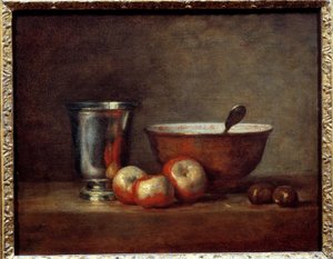 Der Silberbecher. Gemälde von Jean Baptiste Simeon Chardin (1699-1779)