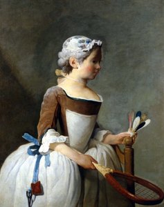 Junges Mädchen mit Schneeschuh und Lenkrad, Jean Baptiste Siméon Chardin, Uffizien, Florenz.