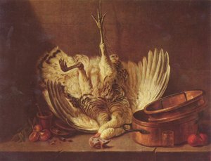 Stillleben mit aufgehängtem Truthahn von Jean Baptiste Simeon Chardin