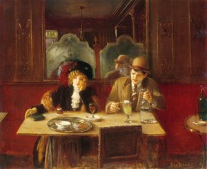Im Café, Absinthtrinker, ca. 1909