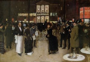 Der Boulevard Montmartre, die Nacht, vor dem Théâtre des Variétés, ca. 1885 von Jean Beraud