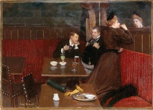 Drei Figuren in einem Café, ca. 1890 von Jean Beraud
