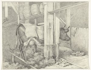 Stehende Kuh mit einer Decke von Jean Bernard