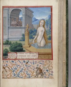 Bathseba beim Baden, Stundenbuch, 1485-1499