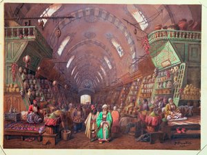 Ein Basar in Konstantinopel, 1873 von Jean Brindesi