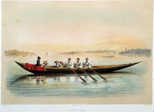 Osmanisches Reich „Ein Boot in Konstantinopel“ Aquarell von Jean Brindesi (1826-1888) von Jean Brindesi