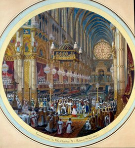 Die Krönung von Karl X. in der Kathedrale von Reims 28.05.1825