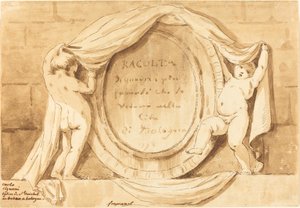 Titelseite: Ovales Design aus der Kirche San Michele de Bosco, Bologna von Jean Claude Richard de Saint Non after Jean Honoré Fragonard after Carlo Cignani