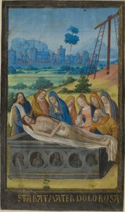 Die Grablegung (Stabat Mater Gebet), aus einem Stundenbuch von Jean Colombe
