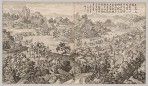 Schlacht von Kulongkui: aus Schlachtszenen der Niederschlagung von Aufständen, ca. 1765-1774
