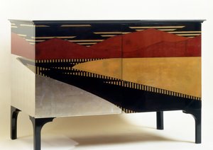 Lackierter Art Deco Stil Schrank (Kommode Vantaux) von Jean Dunand