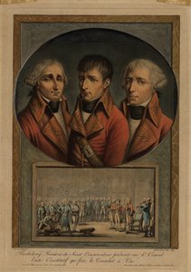 Die drei französischen Konsuln: Jean-Jacques Régis de Cambacérès, Napoléon Bonaparte und Charles-François von Jean Duplessis Bertaux
