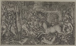 Ein König von einem Einhorn verfolgt von Jean Duvet