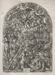Die Apokalypse: Der Drache mit zwei Hörnern und das Tier mit sieben von Jean Duvet