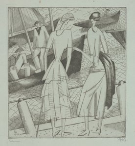 Junge Frauen am Hafen