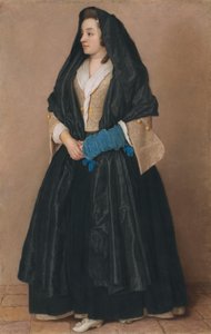 Eine elegante junge Frau in maltesischer Tracht