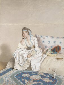 Marie Fargues, die Frau des Malers, in türkischem Kostüm von Jean Étienne Liotard