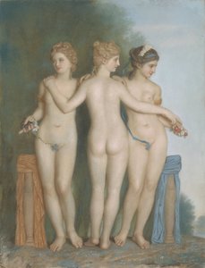 Die drei Grazien, nach der antiken Marmorgruppe in der Galleria Borghese, Rom von Jean Étienne Liotard