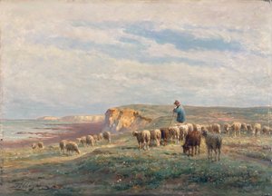 Eine Schafherde von Jean Ferdinand Chaigneau
