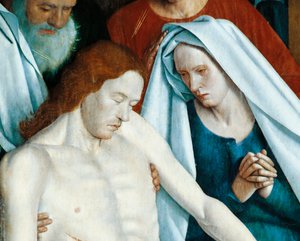Frankreich, Nouans-les-Fontaines, St. Martins Kirche, Die Jungfrau und Christus, Detail aus Pietà