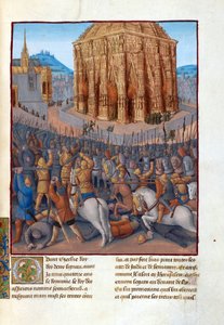 Die Belagerung Jerusalems durch den babylonischen König Nebukadnezar II. von Jean Fouquet