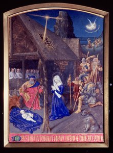 Les Heures der Madonna: die Geburt und die Anbetung der Hirten. Miniatur in „Les Heures d