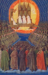 Die Dreifaltigkeit in ihrer Herrlichkeit von Jean Fouquet
