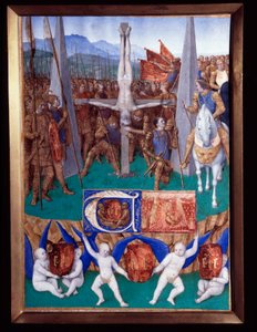 Das Martyrium des heiligen Petrus. Miniatur aus „Das Stundenbuch des Étienne Chevalier“ von Jean Fouquet (1420-1477/1481) von Jean Fouquet