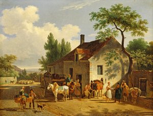 Ansicht eines Dorfes, 1839 von Jean Francois Demay