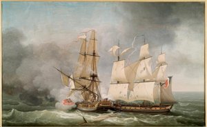 Kampf zwischen der französischen Korvette La Bayonnaise (...)